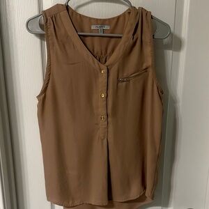 Papaya Tan Sleeveless Blouse